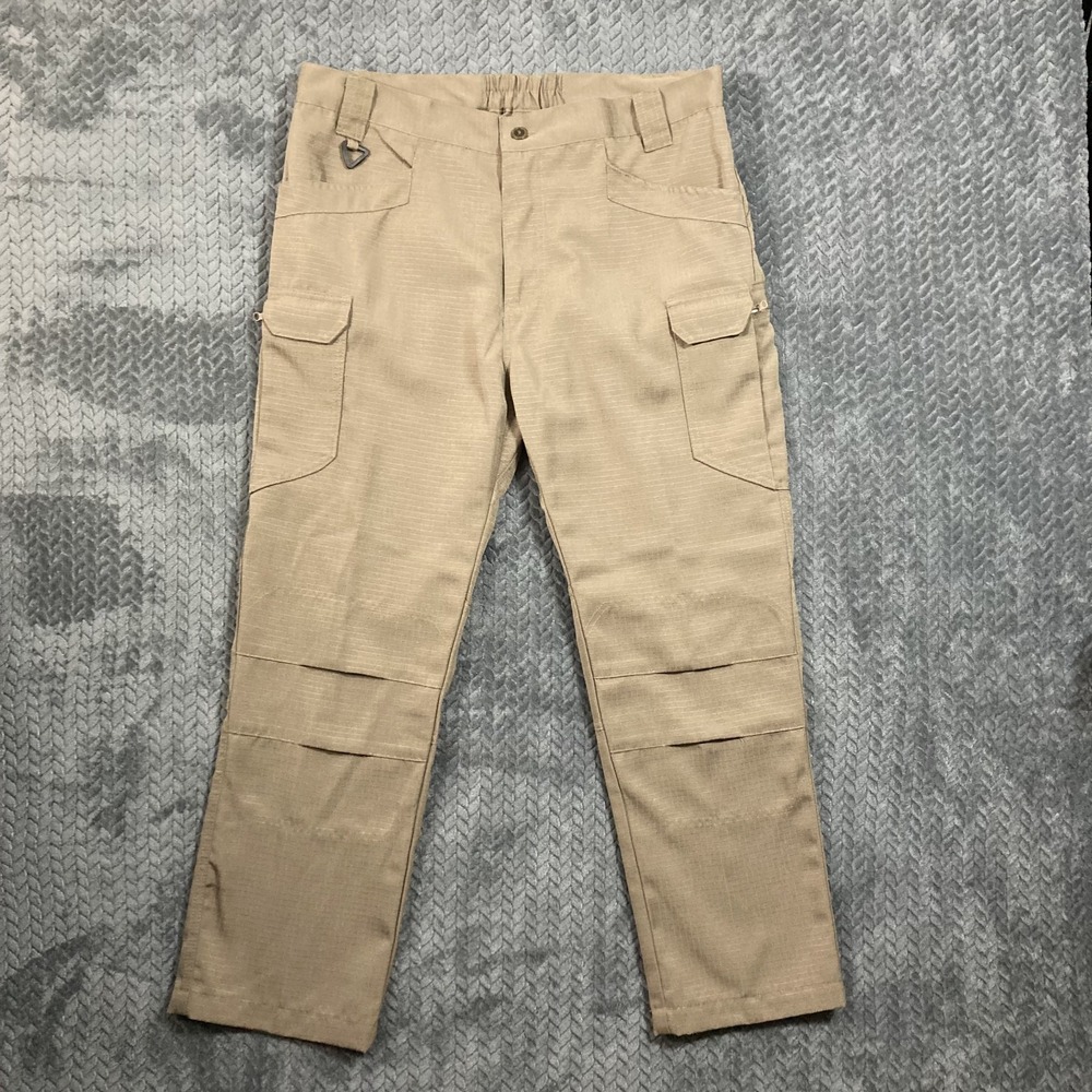 Tactical Series Cargo Pants Men's 2X Beige Ripstop Straight Leg Workwear Outdoor